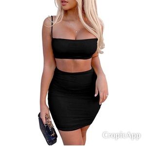2 piece ruched sexy dress
